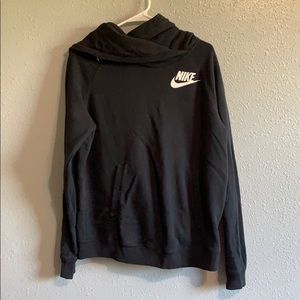 BLACK NIKE COWEL NECK HOODIE